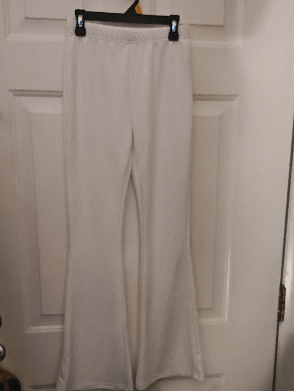 Women's Cream Flared Knit Pants